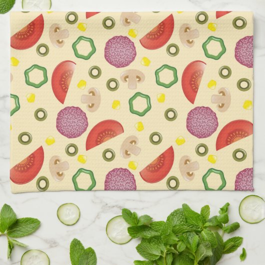 Pizza Pattern 2 Theedoek (Gevouwen)