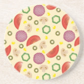 Pizza Pattern 2 Zandsteen Onderzetter (Voorkant)