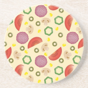 Pizza Pattern 2 Zandsteen Onderzetter