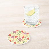 Pizza Pattern 2 Zandsteen Onderzetter (Zijkant)