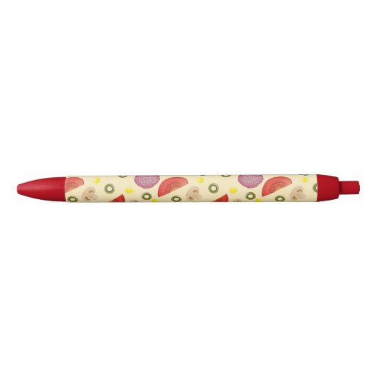 Pizza Pattern 2 Zwarte Inkt Pen (Voorkant)