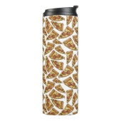 Pizza Pattern aangepaste monogram tumbler Thermosbeker (Gedraaid links)