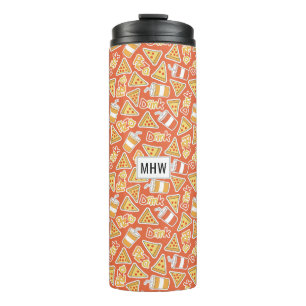 Pizza Pattern aangepaste monogram tumbler Thermosbeker
