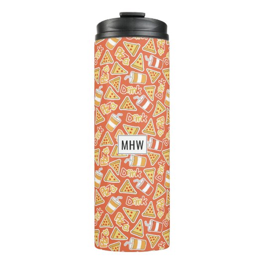Pizza Pattern aangepaste monogram tumbler Thermosbeker (Voorkant)