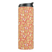 Pizza Pattern aangepaste monogram tumbler Thermosbeker (Gedraaid links)