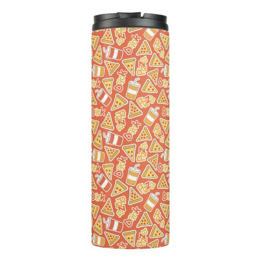 Pizza Pattern aangepaste monogram tumbler Thermosbeker (Achterkant)