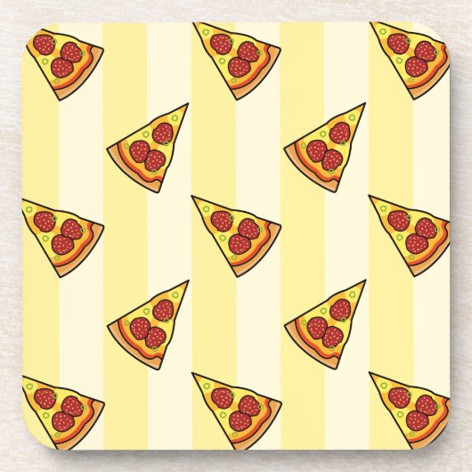 Pizza Pattern Bier Onderzetter (Voorkant)