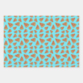 Pizza Pattern Blue Black and White Inpakpapier Vel (Voorkant 3)