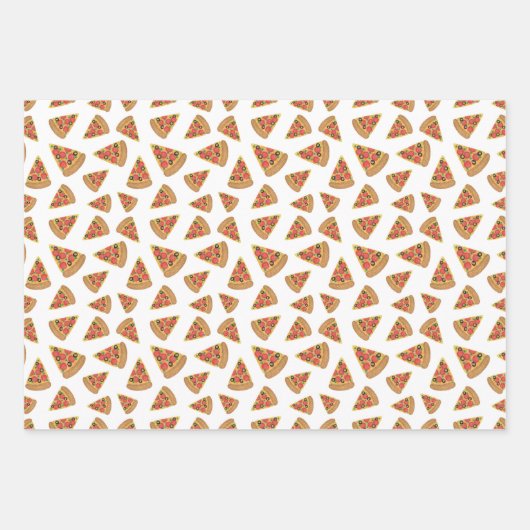 Pizza Pattern Blue Black and White Inpakpapier Vel (Voorkant)