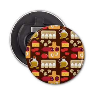 Pizza Pattern Button Flesopener