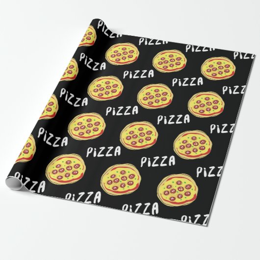 Pizza Pattern Cadeaupapier (Uitgerold)