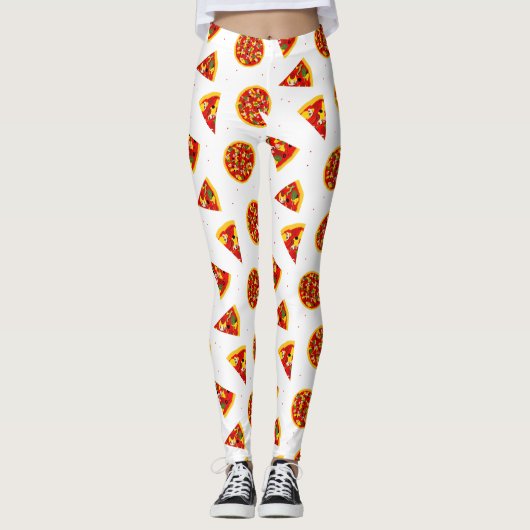 Pizza Pattern Cartoon Leggings (Voorkant)