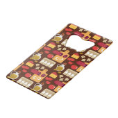 Pizza Pattern Creditkaart Flessenopener (Voorkant Gekanteld)