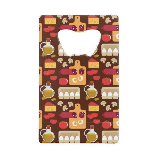 Pizza Pattern Creditkaart Flessenopener (Achterkant)