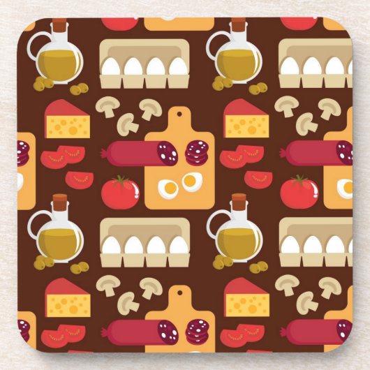 Pizza Pattern Drankjes Onderzetter (Voorkant)
