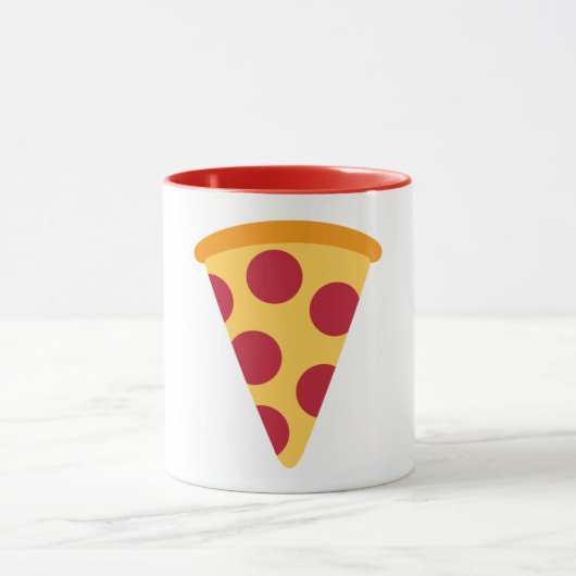 Pizza Pattern Emoji Coffee Mok (Midden)