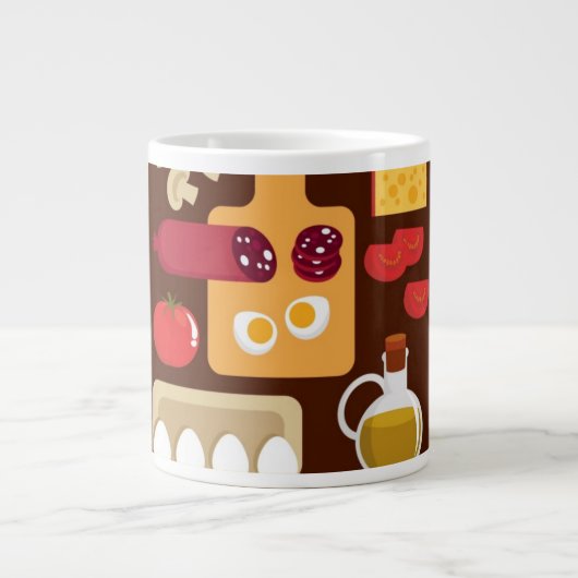 Pizza Pattern Grote Koffiekop (Voorkant)