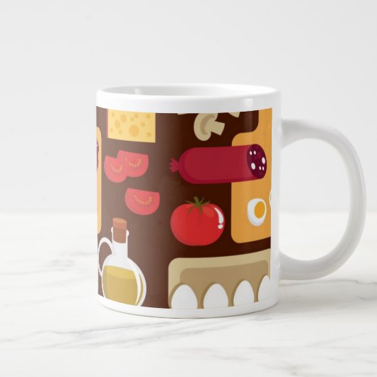 Pizza Pattern Grote Koffiekop (Rechts)