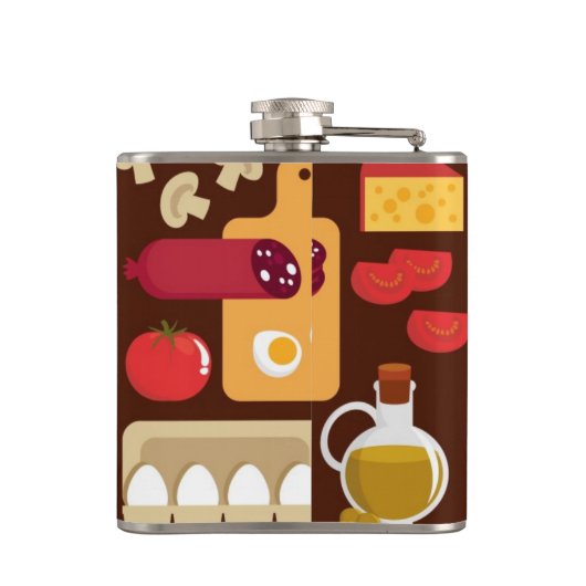 Pizza Pattern Heupfles (Achterkant)