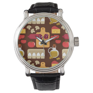 Pizza Pattern Horloge