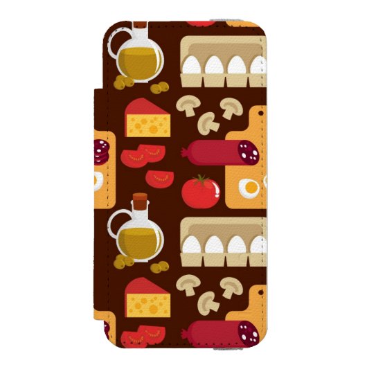 Pizza Pattern Incipio iPhone Portemonnee Hoesje (Voorkant Agenda)