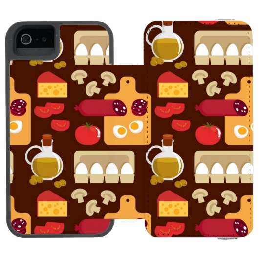 Pizza Pattern Incipio iPhone Portemonnee Hoesje (Agenda Open)