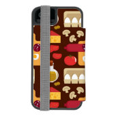 Pizza Pattern Incipio iPhone Portemonnee Hoesje (Agenda Achterkant)