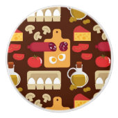 Pizza Pattern Keramische Knop (Voorkant)