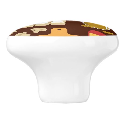 Pizza Pattern Keramische Knop (Zijkant)