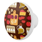 Pizza Pattern Keramische Knop (Rechts)