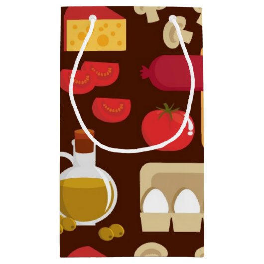 Pizza Pattern Klein Cadeauzakje (Achterkant)