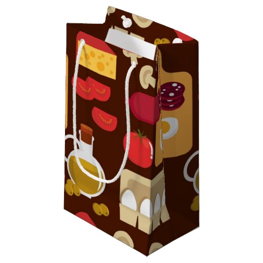 Pizza Pattern Klein Cadeauzakje (Voorkant Gekanteld)