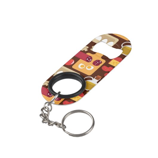 Pizza Pattern Mini Flessenopener (Achterkant Gekanteld)