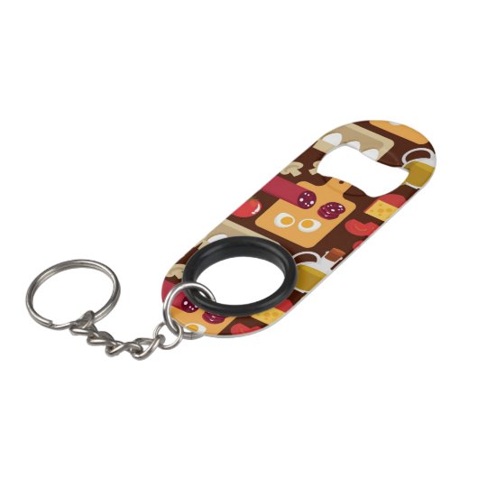 Pizza Pattern Mini Flessenopener (Voorkant Gekanteld)