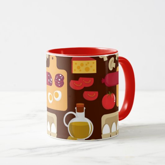 Pizza Pattern Mok (Voorkant rechts)