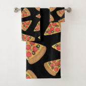 Pizza Pattern Novelty Cute Black Teen Gift Bad Handdoek (Insitu)