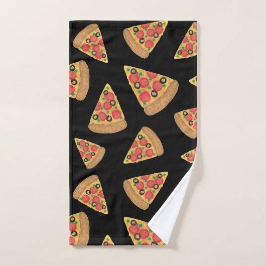 Pizza Pattern Novelty Cute Black Teen Gift Bad Handdoek (Handdoek)