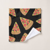 Pizza Pattern Novelty Cute Black Teen Gift Bad Handdoek (Wasdoekje)