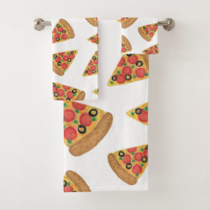 Pizza Pattern Novelty Cute Cartoon Bad Handdoek