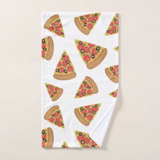 Pizza Pattern Novelty Cute Cartoon Bad Handdoek (Handdoek)