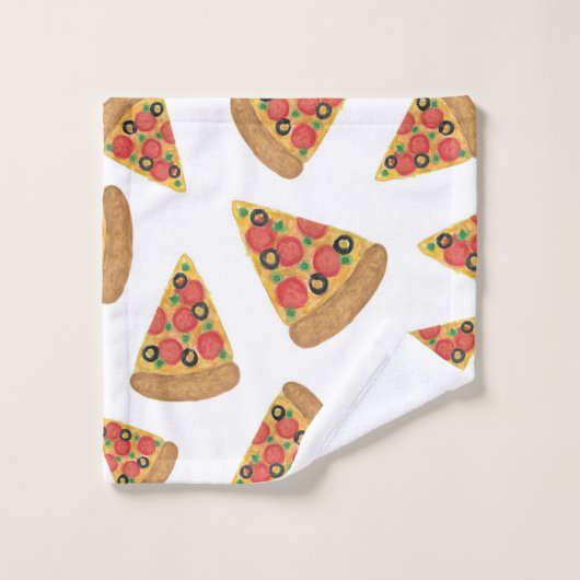 Pizza Pattern Novelty Cute Cartoon Bad Handdoek (Wasdoekje)