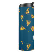 Pizza pattern on blue thermosbeker (Gedraaid links)
