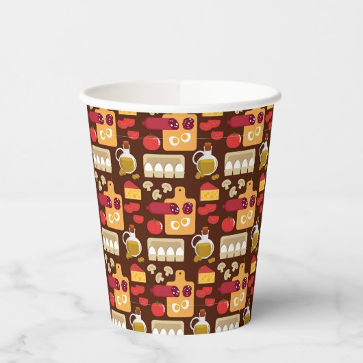 Pizza Pattern Papieren Bekers (Links)