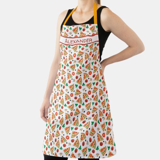 Pizza Pattern Personaliseert Long Apron Schort (Insitu)