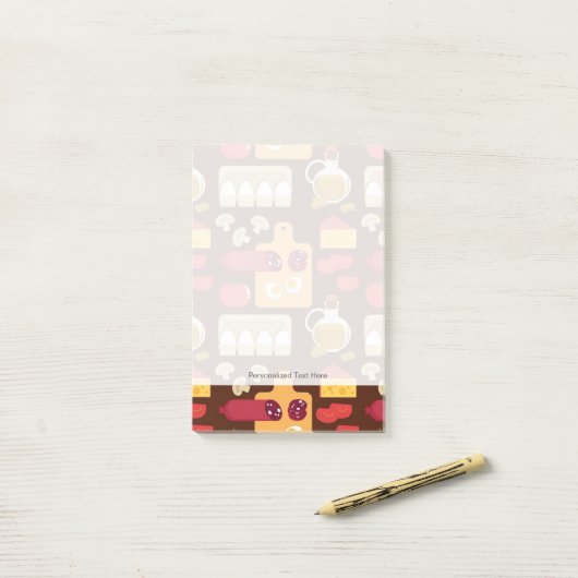 Pizza Pattern Post-it® Notes (Op bureau)
