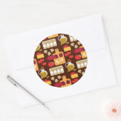 Pizza Pattern Ronde Sticker (Envelop)