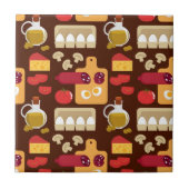 Pizza Pattern Tegeltje (Voorkant)