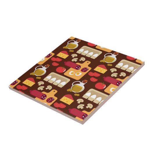 Pizza Pattern Tegeltje (Zijkant)
