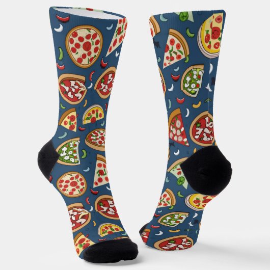 Pizza Pattern Unisex Crew Sock Sokken (Gebogen)