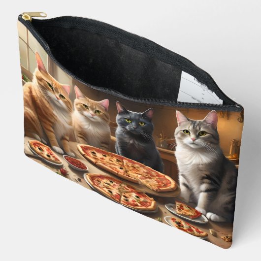 Pizza Paw-ty: Vier katten graven in! Etui (Open)